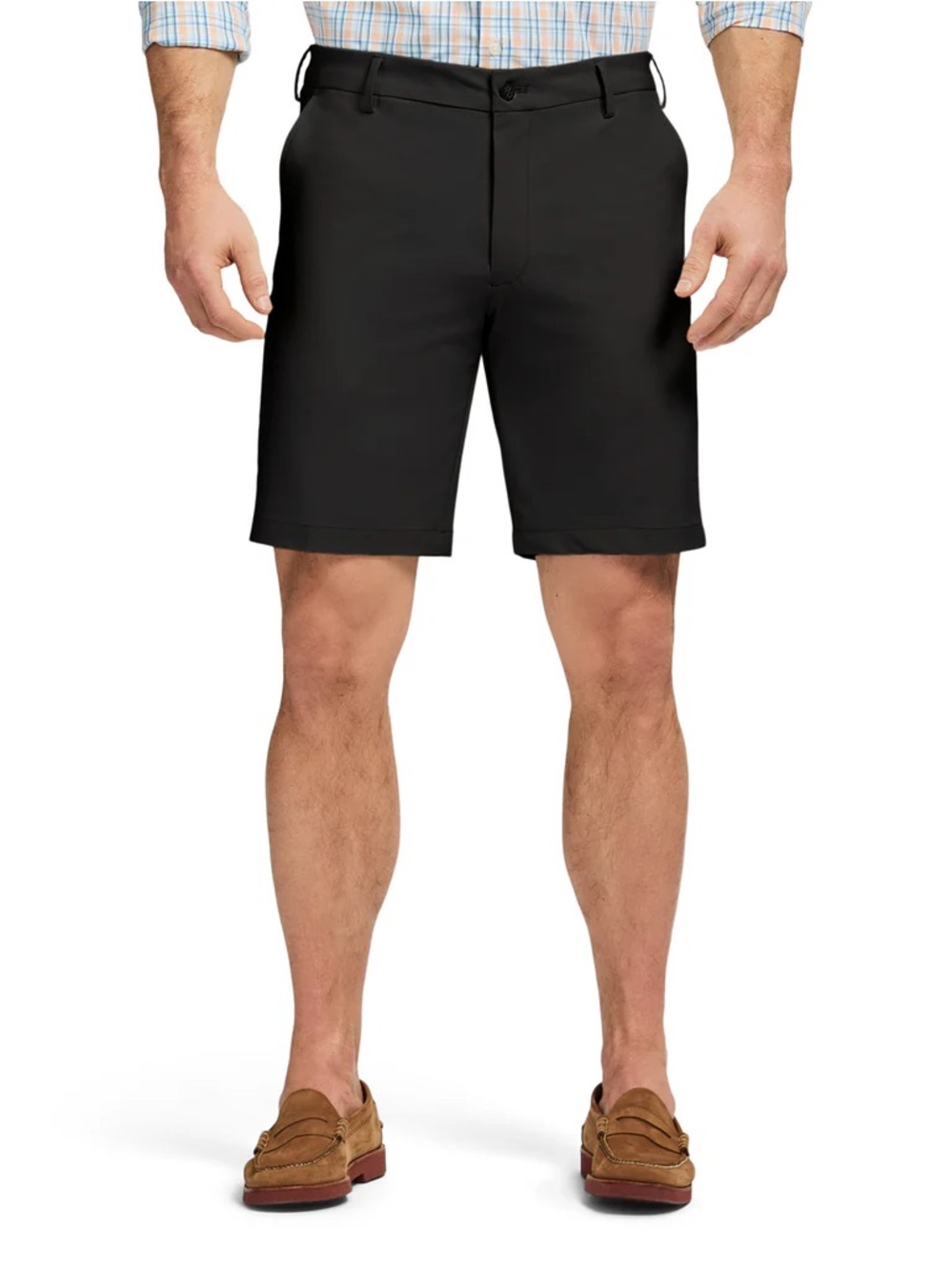Izod Black Flat Front Performance Shorts 36
